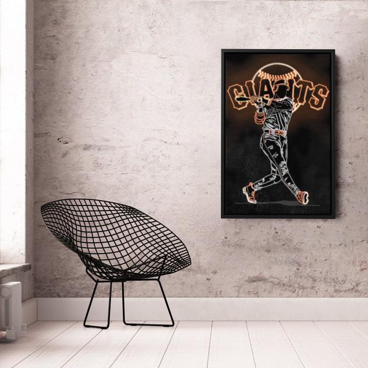 Barry Bonds Neon Canvas Art | Giants Wall Decor - CanvasNeon