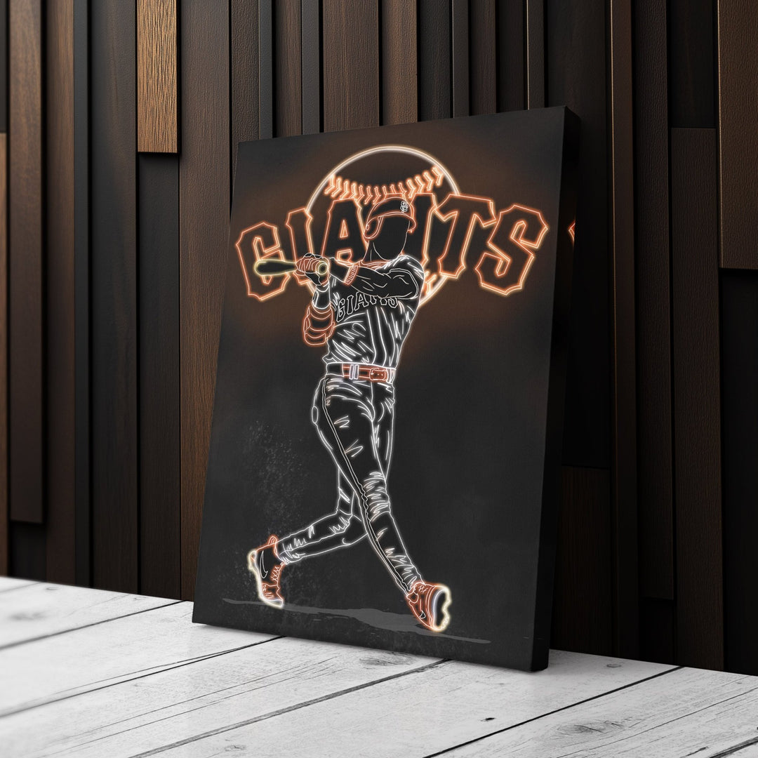 Barry Bonds Neon Canvas Art | Giants Wall Decor - CanvasNeon