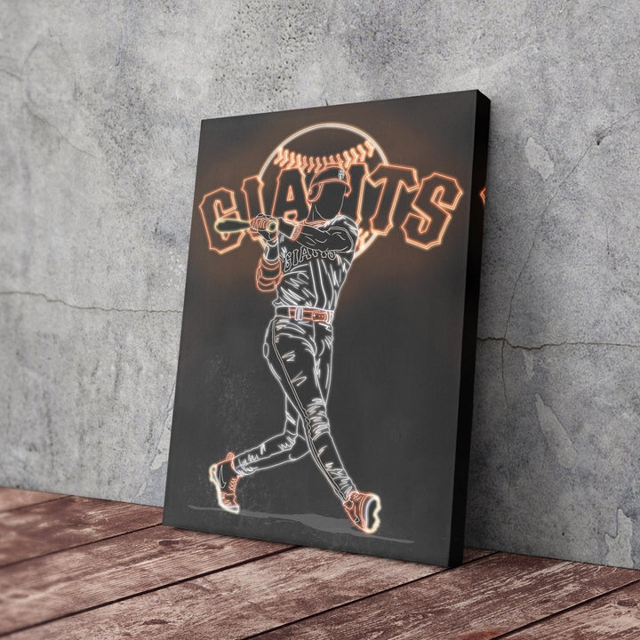 Barry Bonds Neon Canvas Art | Giants Wall Decor - CanvasNeon