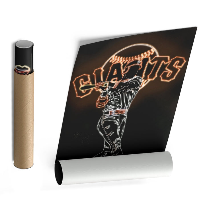 Barry Bonds Neon Canvas Art | Giants Wall Decor - CanvasNeon