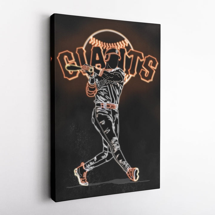 Barry Bonds Neon Canvas Art | Giants Wall Decor - CanvasNeon