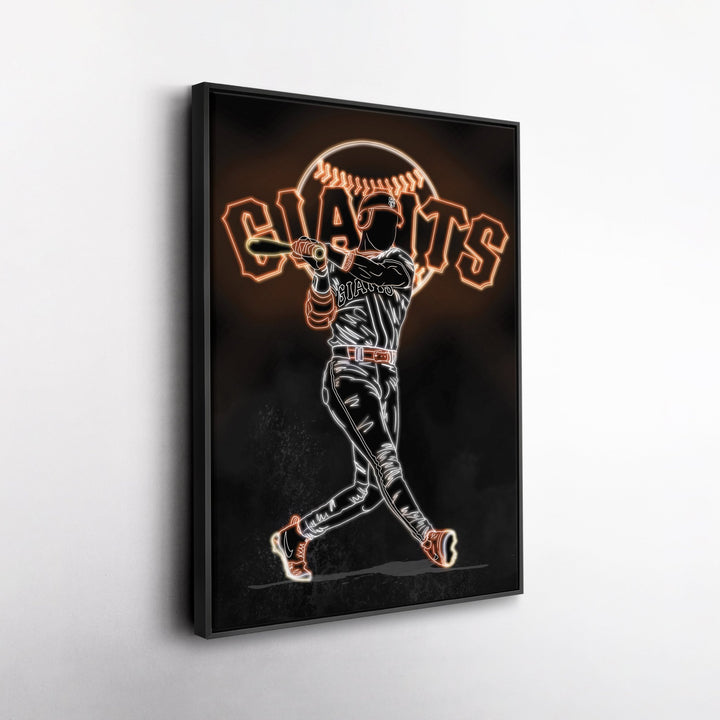 Barry Bonds Neon Canvas Art | Giants Wall Decor - CanvasNeon
