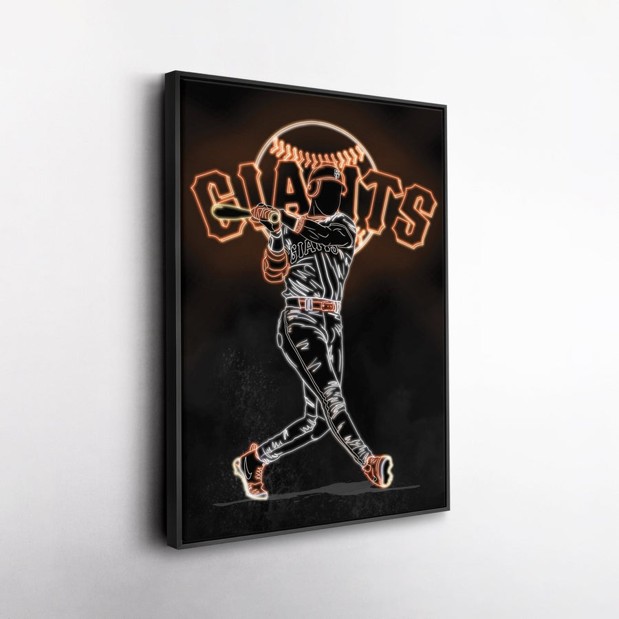 Barry Bonds Neon Canvas Art | Giants Wall Decor - CanvasNeon