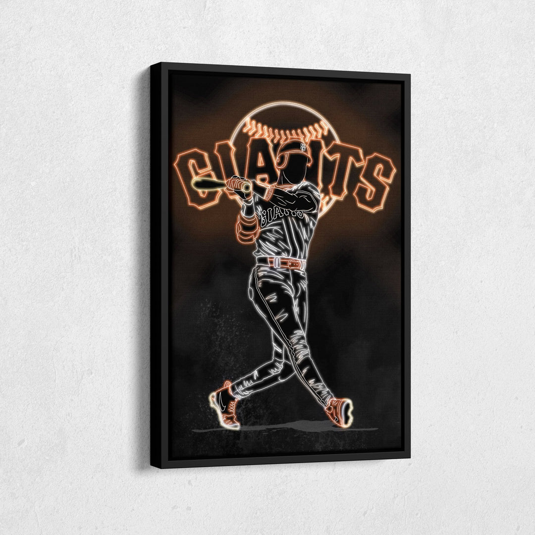 Barry Bonds Neon Canvas Art | Giants Wall Decor - CanvasNeon