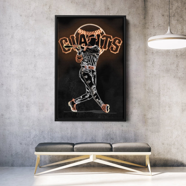 Barry Bonds Neon Canvas Art | Giants Wall Decor - CanvasNeon