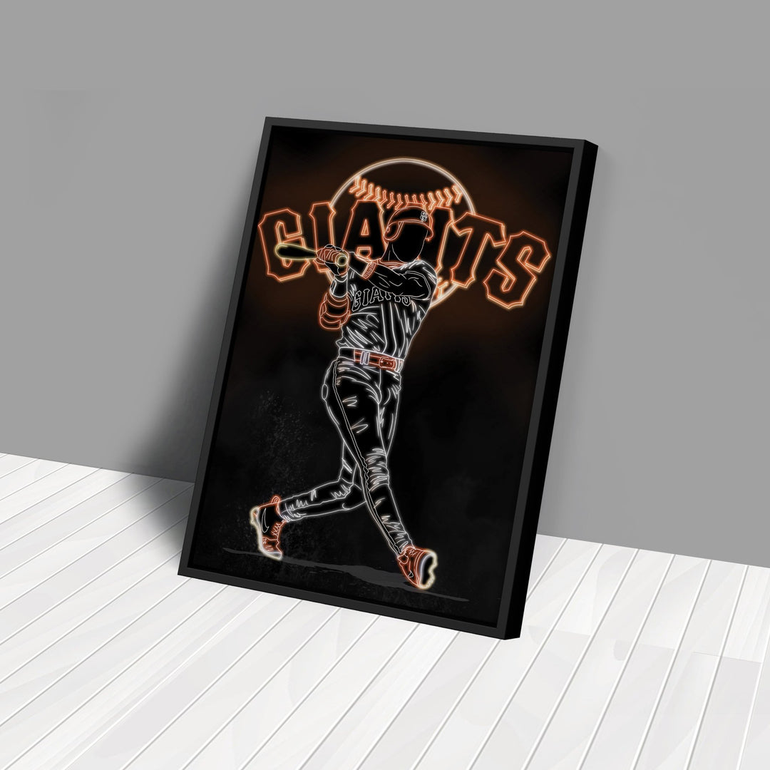 Barry Bonds Neon Canvas Art | Giants Wall Decor - CanvasNeon