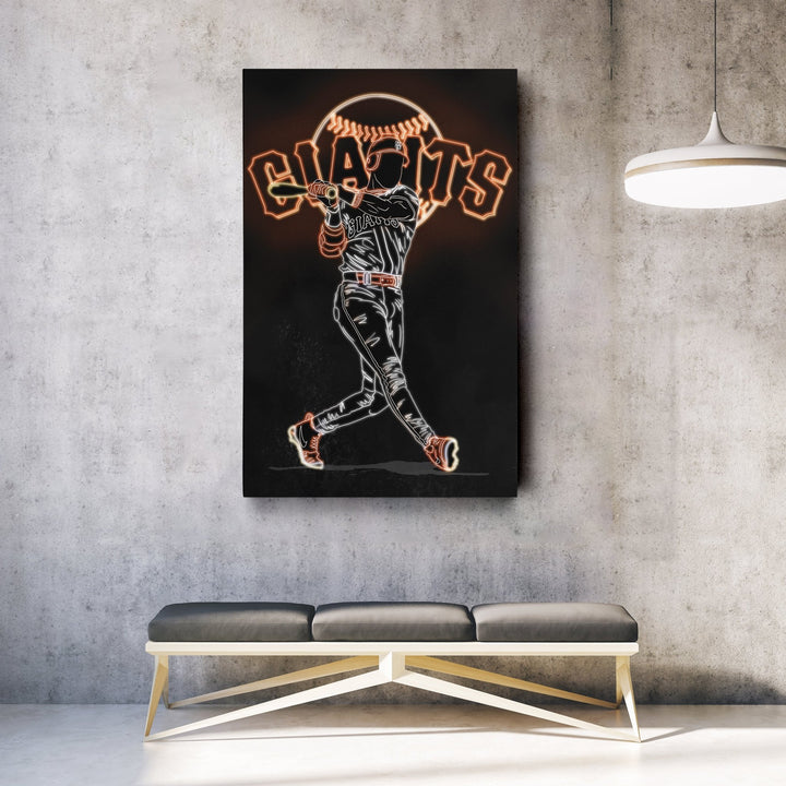 Barry Bonds Neon Canvas Art | Giants Wall Decor - CanvasNeon