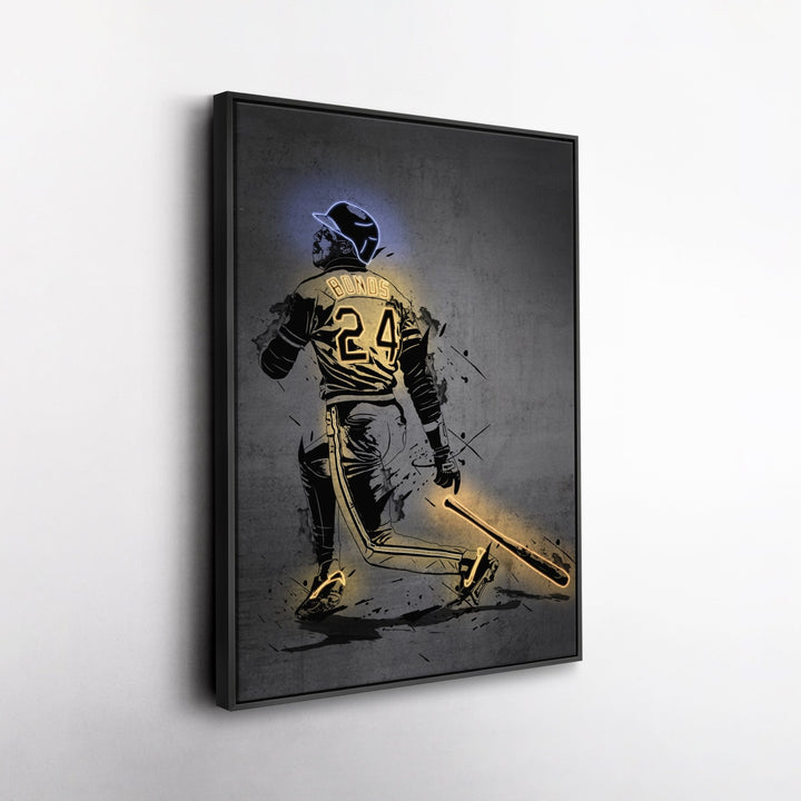 Barry Bonds Neon Canvas Art | Modern Wall Decor for Pirates Fans - CanvasNeon