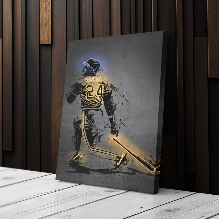 Barry Bonds Neon Canvas Art | Modern Wall Decor for Pirates Fans - CanvasNeon