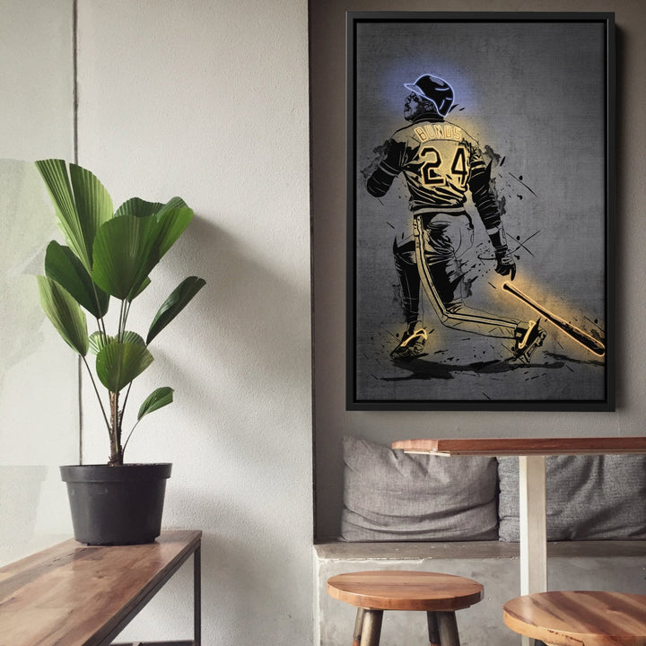 Barry Bonds Neon Canvas Art | Modern Wall Decor for Pirates Fans - CanvasNeon