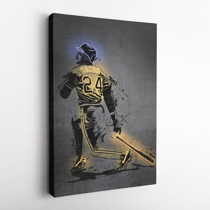 Barry Bonds Neon Canvas Art | Modern Wall Decor for Pirates Fans - CanvasNeon