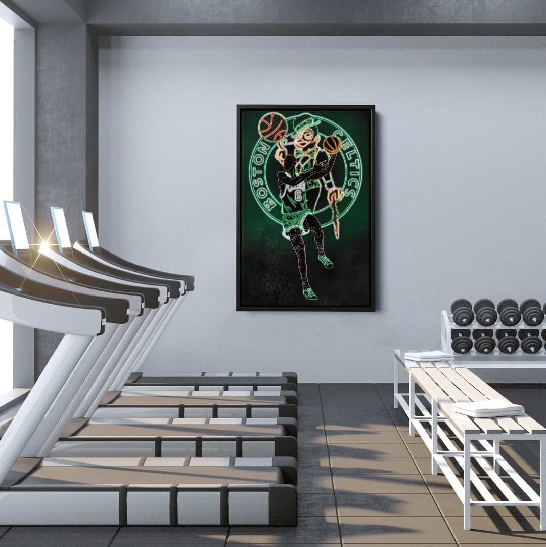Bill Russell Neon Canvas Art | Celtics Wall Decor - CanvasNeon