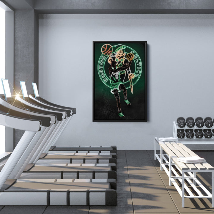Bill Russell Neon Canvas Art | Celtics Wall Decor - CanvasNeon