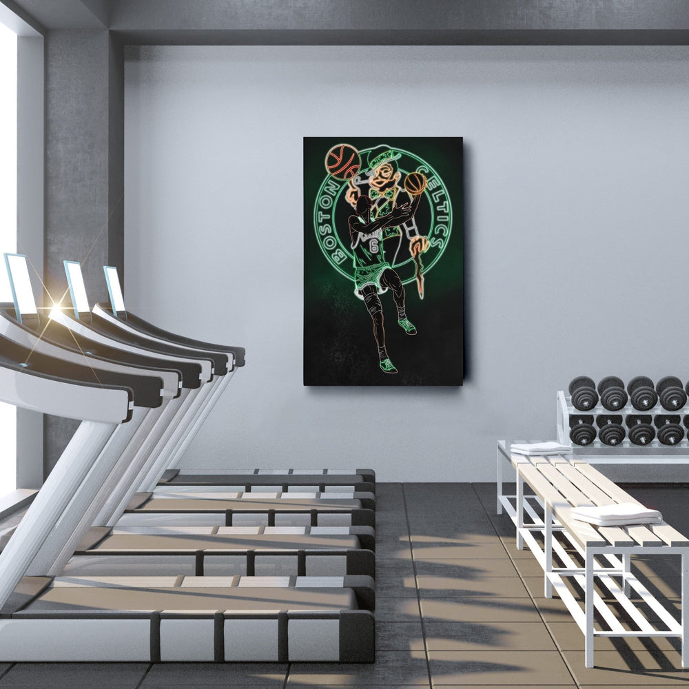 Bill Russell Neon Canvas Art | Celtics Wall Decor - CanvasNeon