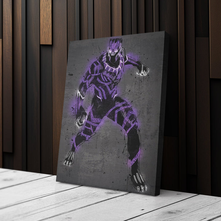 Black Panther Canvas | Marvel Neon Wall Art - CanvasNeon