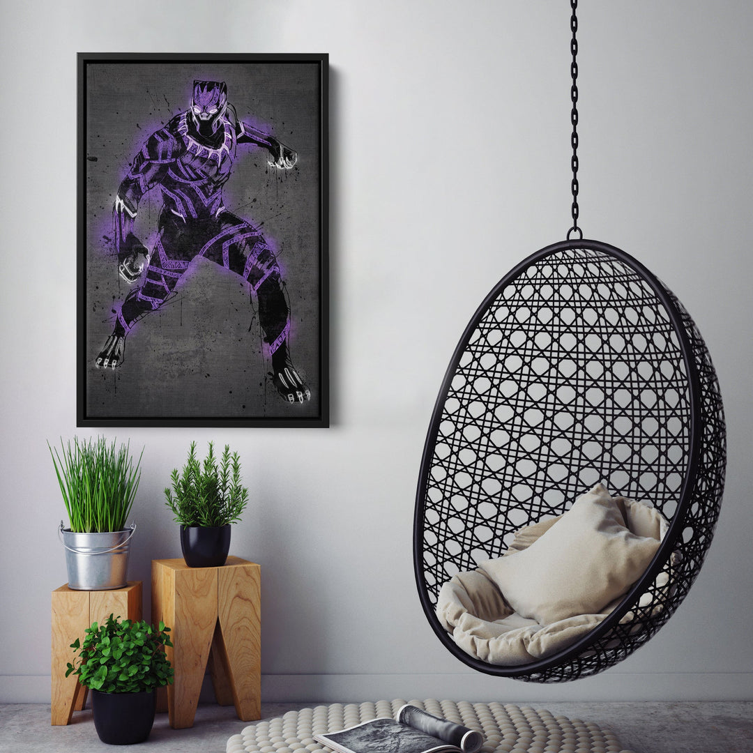 Black Panther Canvas | Marvel Neon Wall Art - CanvasNeon