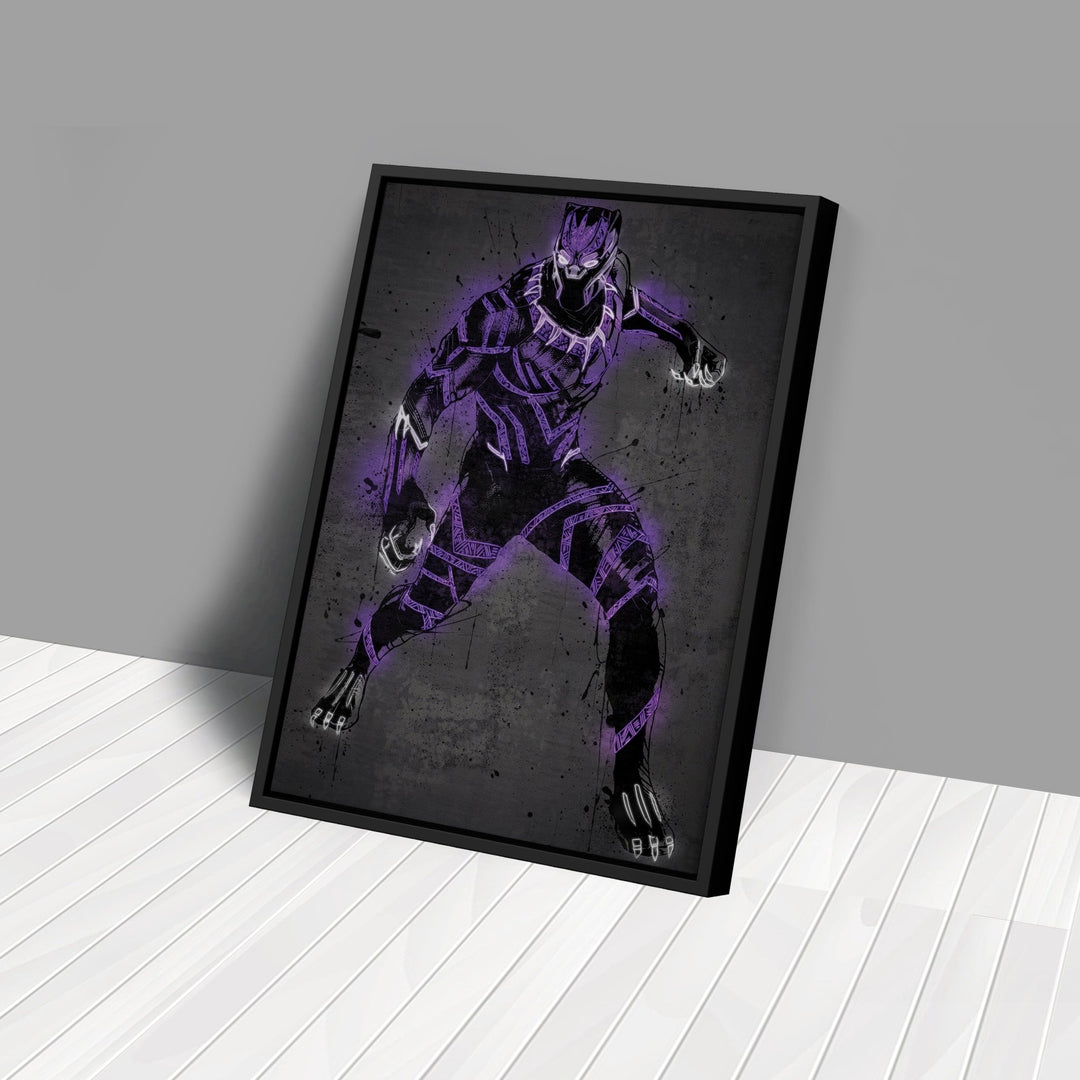 Black Panther Canvas | Marvel Neon Wall Art - CanvasNeon