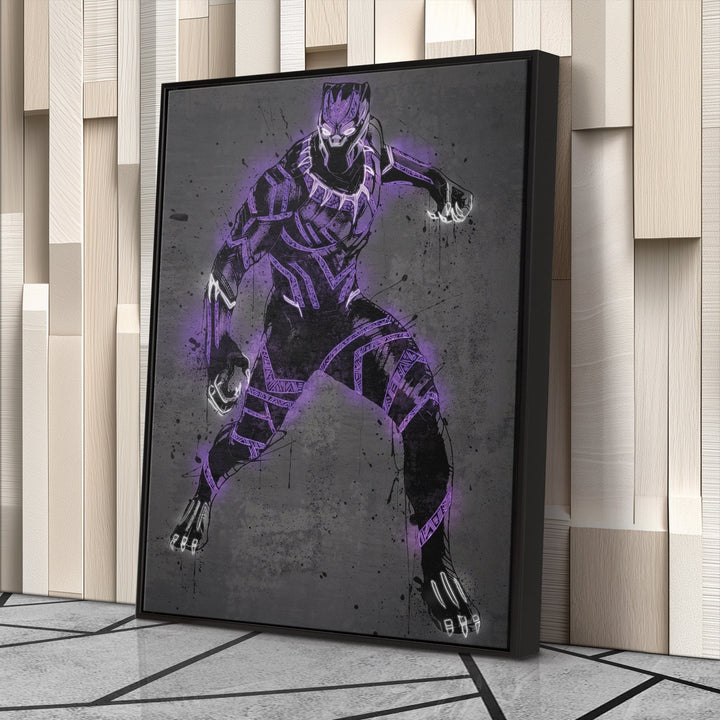Black Panther Canvas | Marvel Neon Wall Art - CanvasNeon