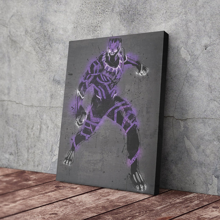 Black Panther Canvas | Marvel Neon Wall Art - CanvasNeon