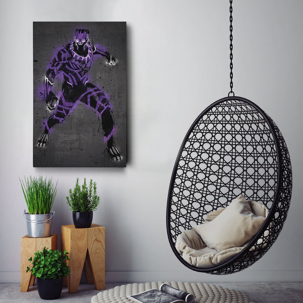 Black Panther Canvas | Marvel Neon Wall Art - CanvasNeon