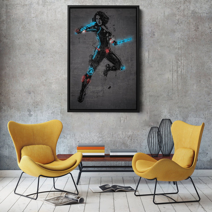 Black Widow Canvas | Marvel Neon Wall Art - CanvasNeon