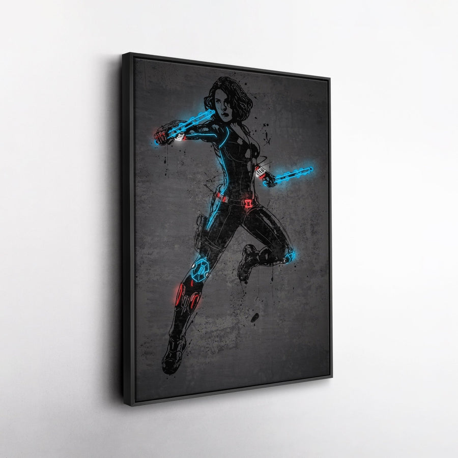 Black Widow Canvas | Marvel Neon Wall Art - CanvasNeon