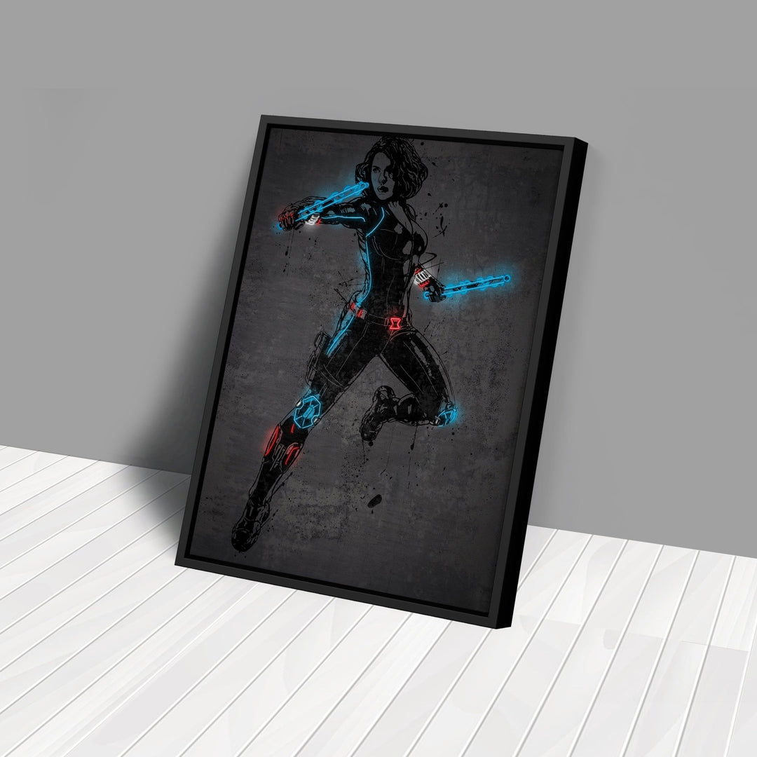 Black Widow Canvas | Marvel Neon Wall Art - CanvasNeon