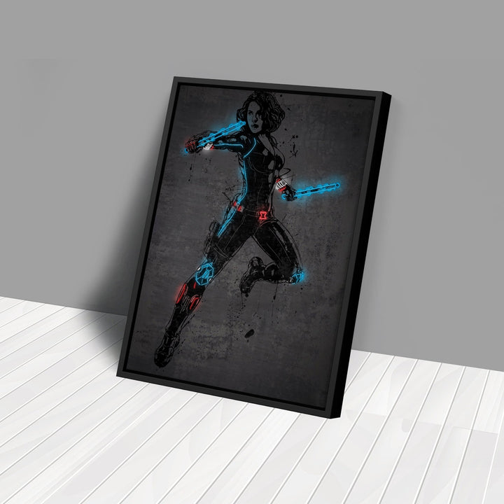 Black Widow Canvas | Marvel Neon Wall Art - CanvasNeon