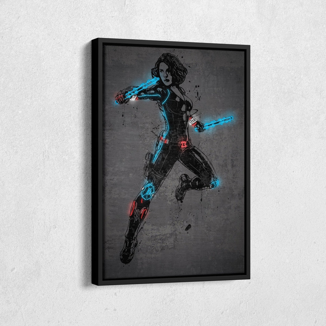 Black Widow Canvas | Marvel Neon Wall Art - CanvasNeon