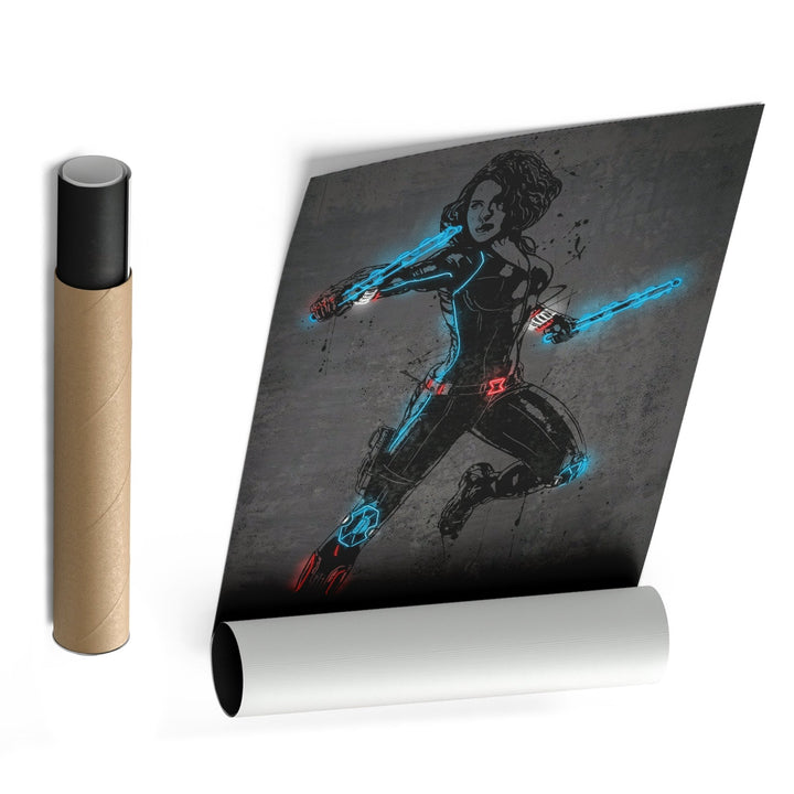 Black Widow Canvas | Marvel Neon Wall Art - CanvasNeon