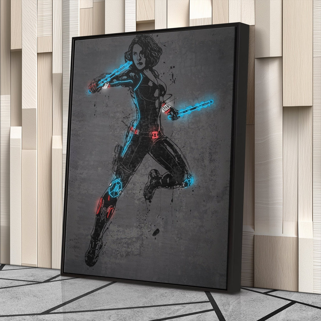 Black Widow Canvas | Marvel Neon Wall Art - CanvasNeon