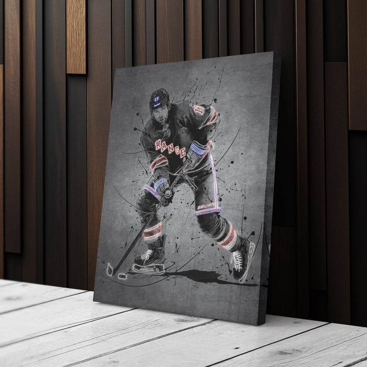 Blake Wheeler Neon Canvas Art | Modern Wall Decor for Rangers Fans - CanvasNeon