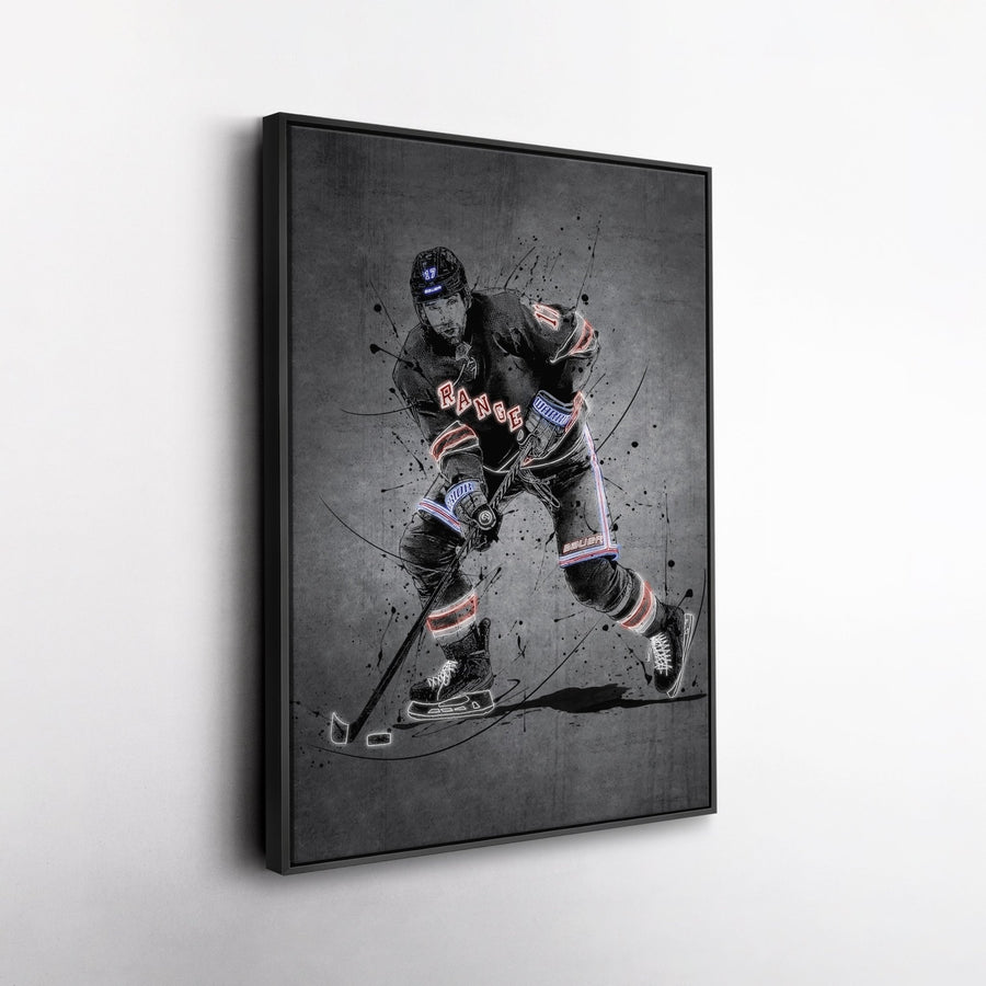 Blake Wheeler Neon Canvas Art | Modern Wall Decor for Rangers Fans - CanvasNeon