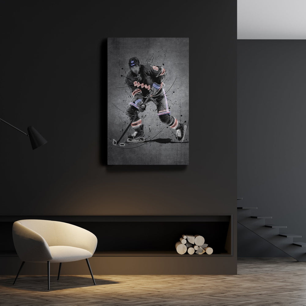 Blake Wheeler Neon Canvas Art | Modern Wall Decor for Rangers Fans - CanvasNeon