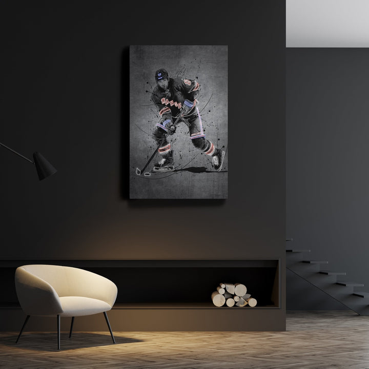 Blake Wheeler Neon Canvas Art | Modern Wall Decor for Rangers Fans - CanvasNeon