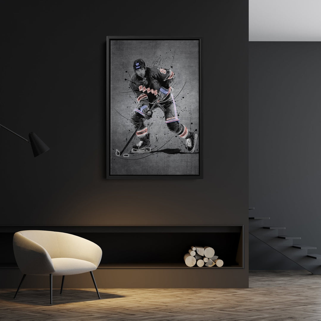 Blake Wheeler Neon Canvas Art | Modern Wall Decor for Rangers Fans - CanvasNeon