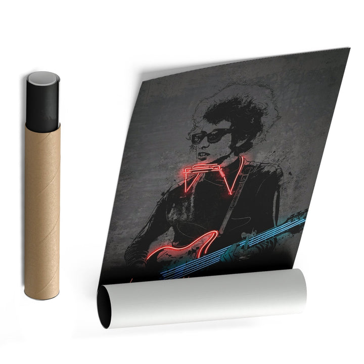 Bob Dylan Neon Canvas Art | Music Wall Decor - CanvasNeon