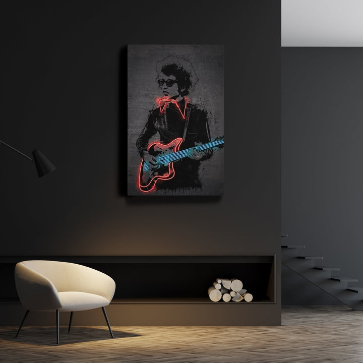 Bob Dylan Neon Canvas Art | Music Wall Decor - CanvasNeon