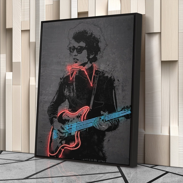 Bob Dylan Neon Canvas Art | Music Wall Decor - CanvasNeon