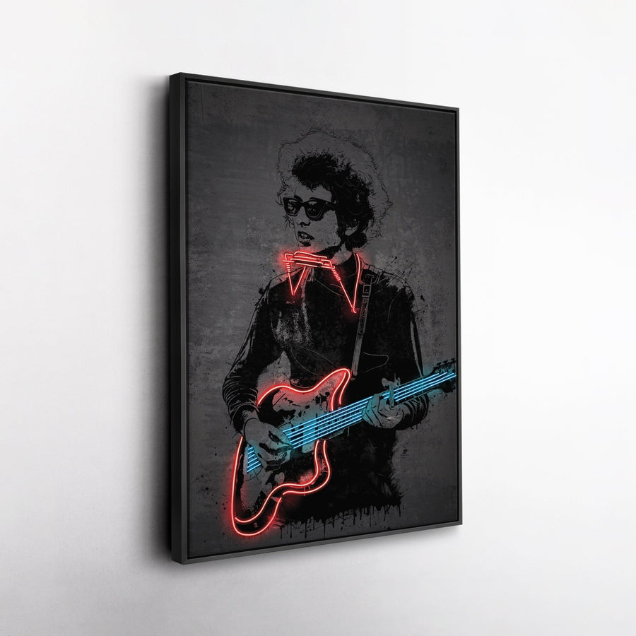 Bob Dylan Neon Canvas Art | Music Wall Decor - CanvasNeon