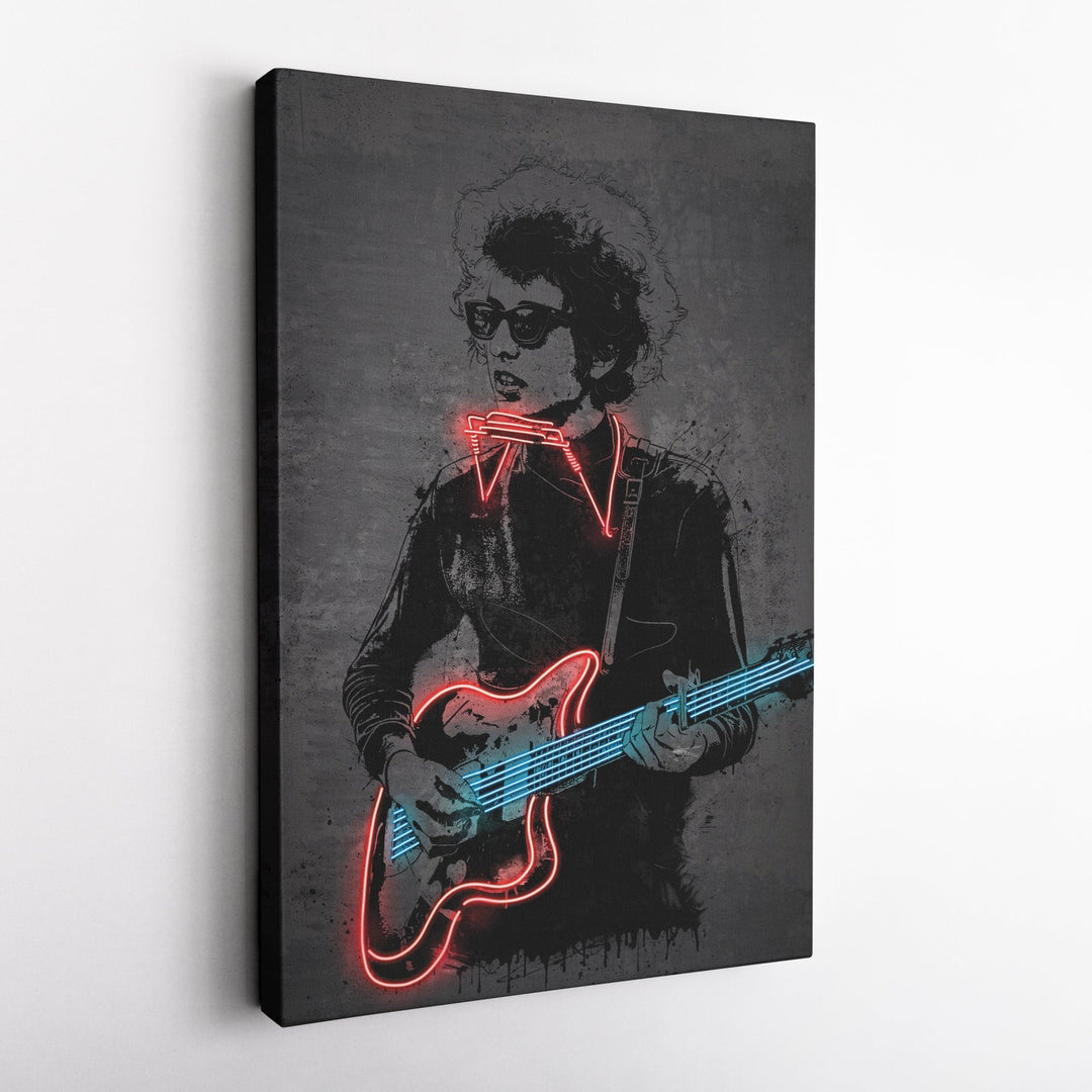 Bob Dylan Neon Canvas Art | Music Wall Decor - CanvasNeon