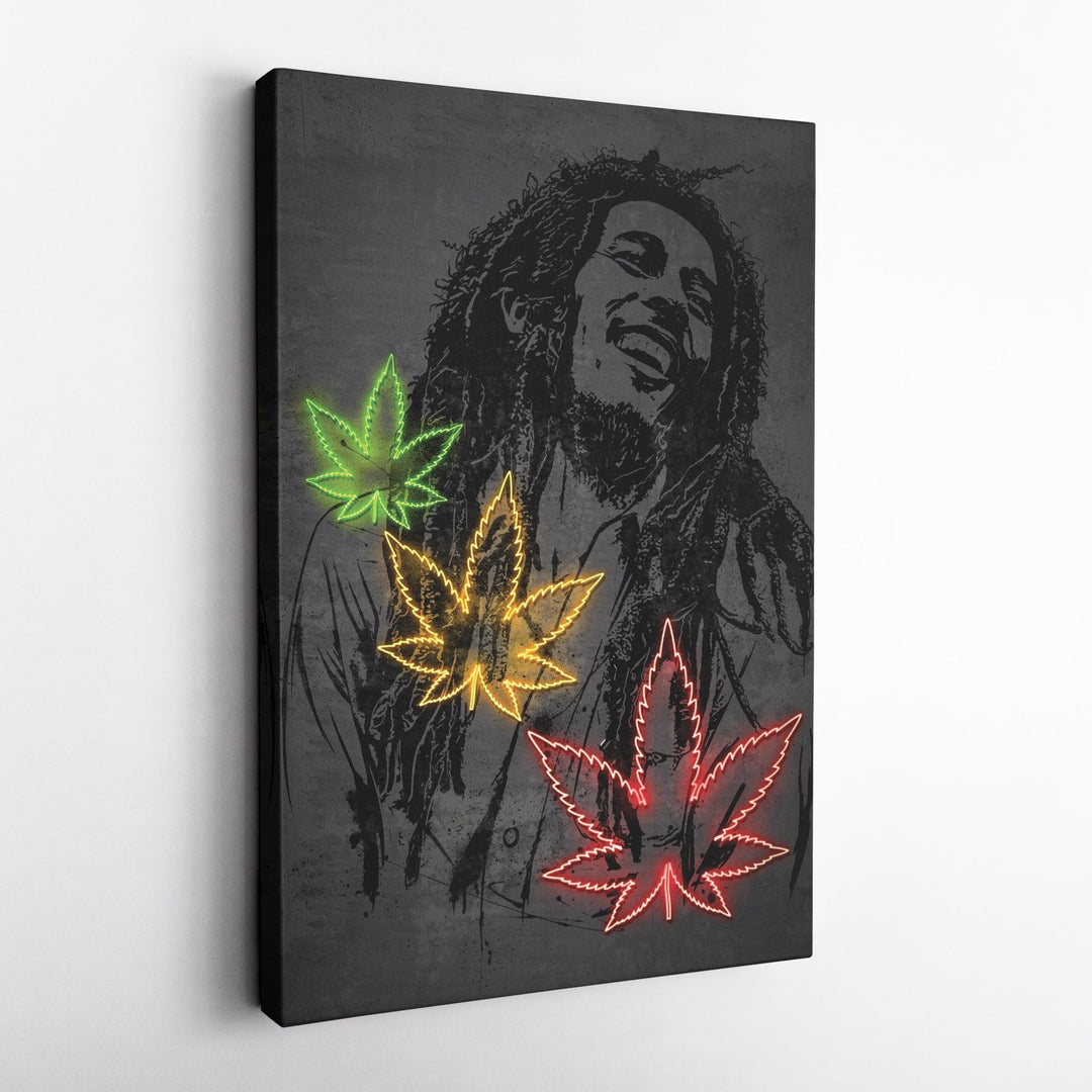 Bob Marley Neon Canvas Art | Music Wall Decor - CanvasNeon