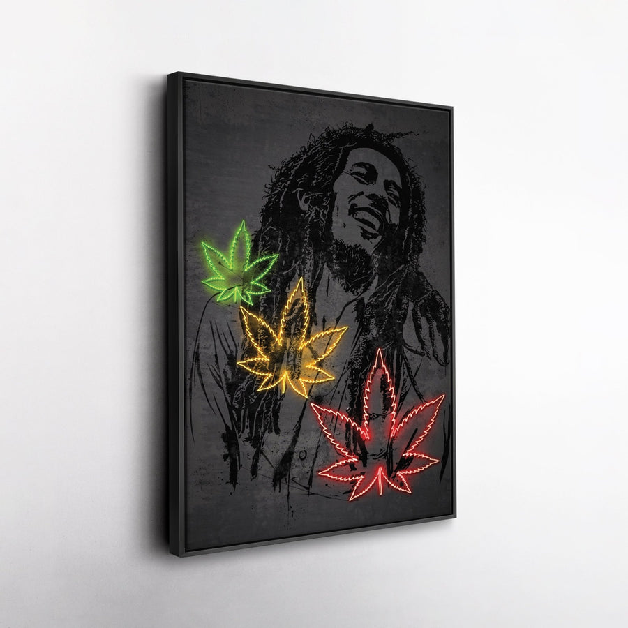 Bob Marley Neon Canvas Art | Music Wall Decor - CanvasNeon