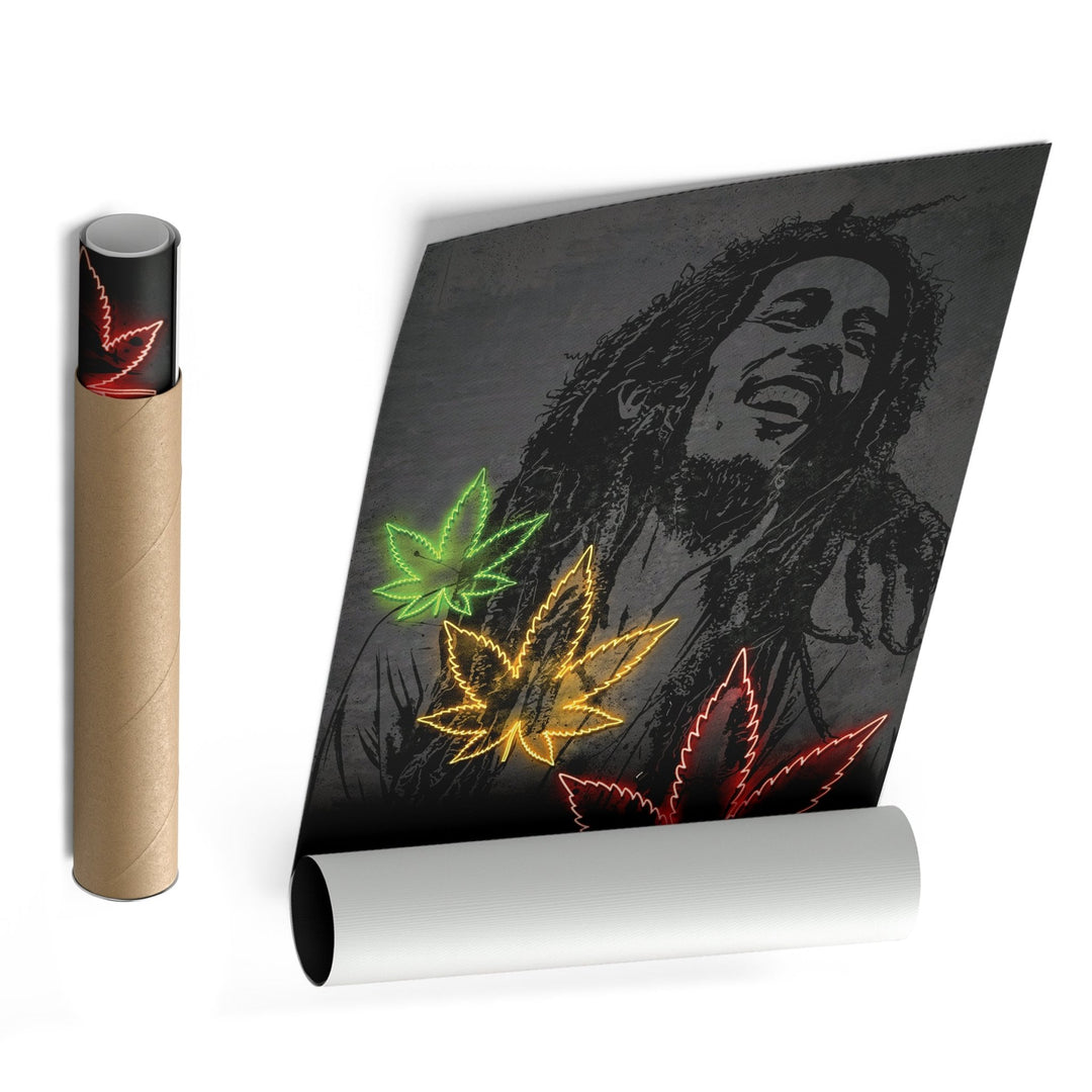 Bob Marley Neon Canvas Art | Music Wall Decor - CanvasNeon