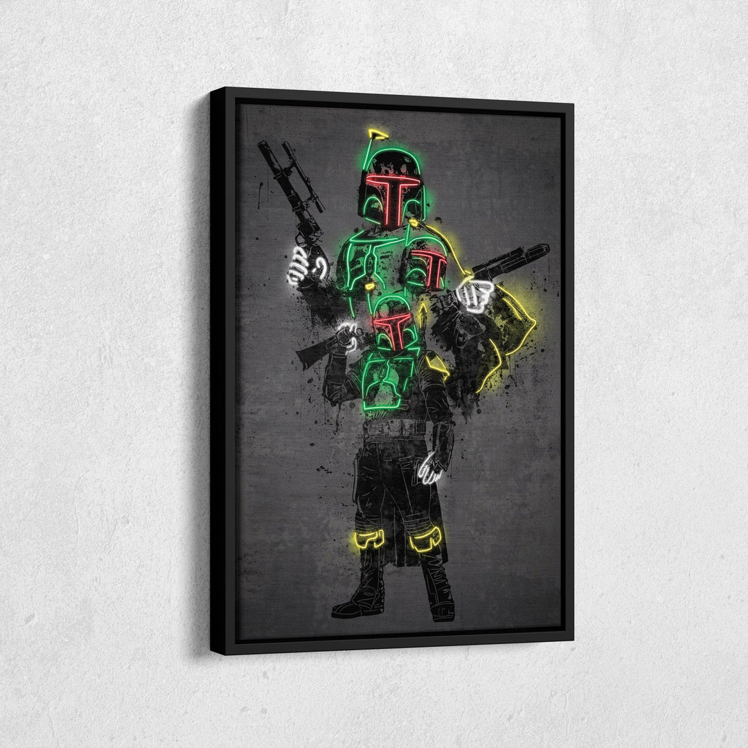 Boba Fett Canvas | Star Wars Neon Wall Art - CanvasNeon