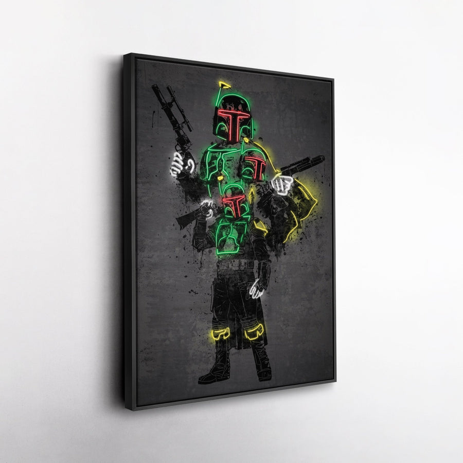 Boba Fett Canvas | Star Wars Neon Wall Art - CanvasNeon