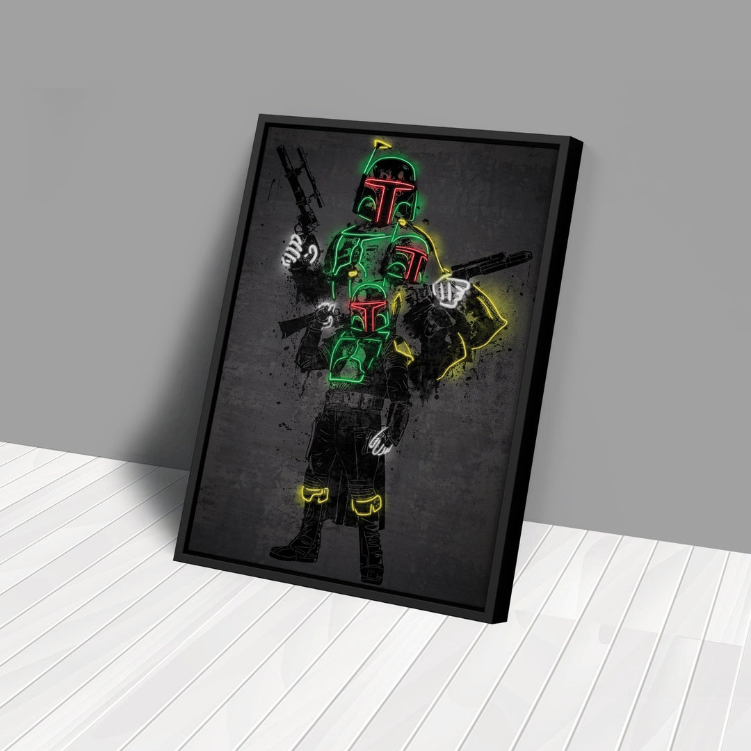 Boba Fett Canvas | Star Wars Neon Wall Art - CanvasNeon