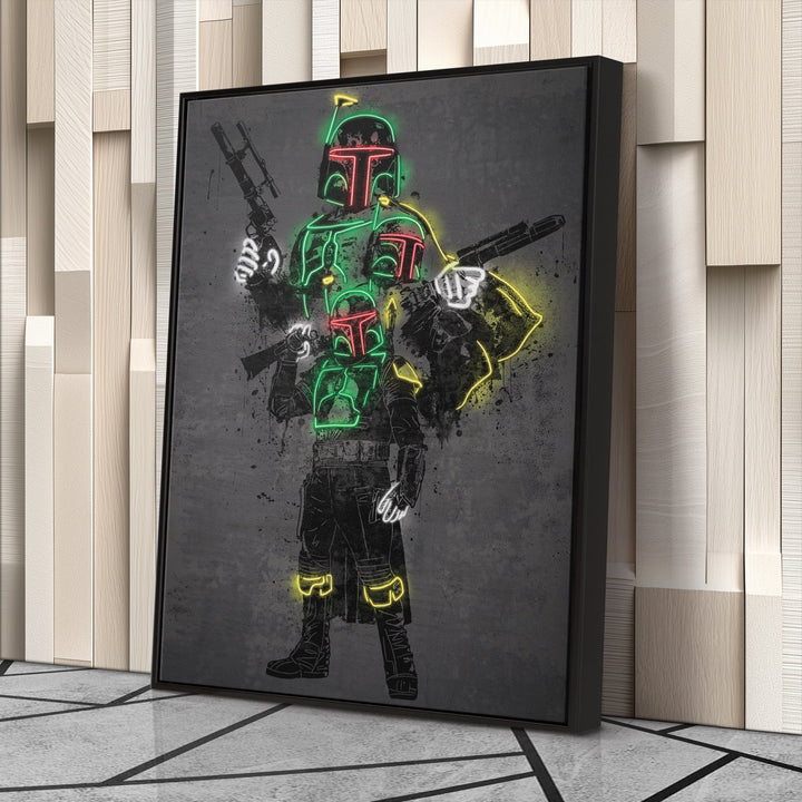 Boba Fett Canvas | Star Wars Neon Wall Art - CanvasNeon