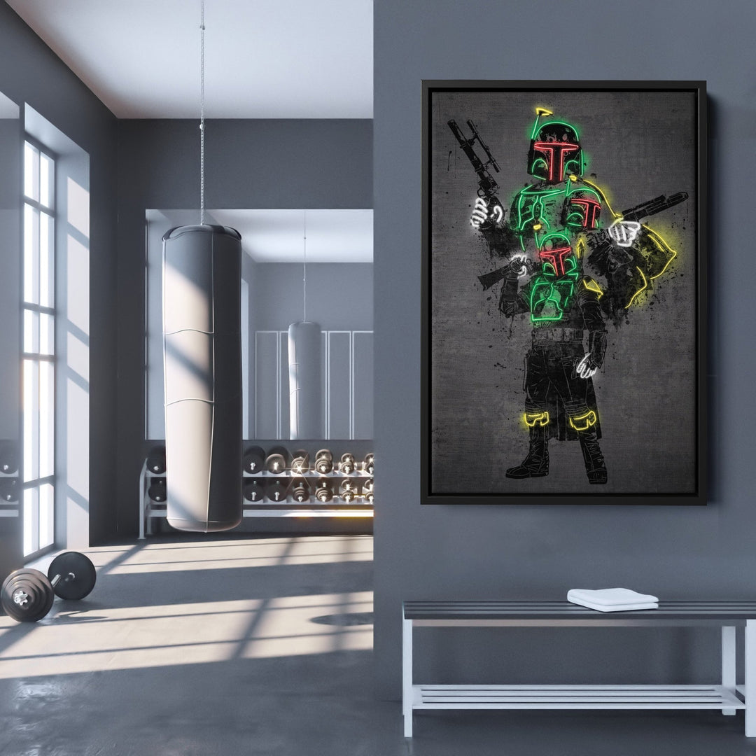 Boba Fett Canvas | Star Wars Neon Wall Art - CanvasNeon