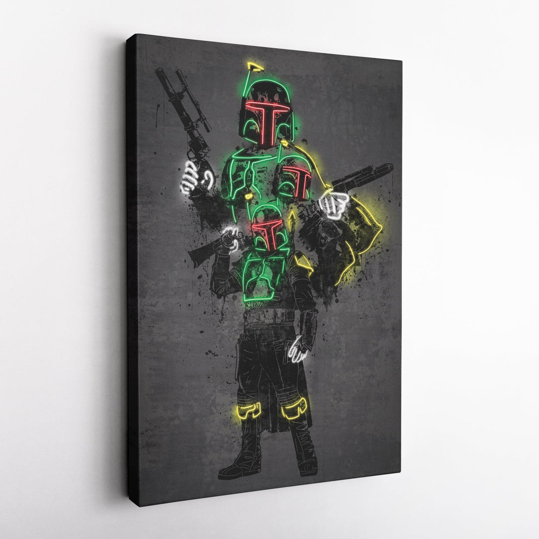 Boba Fett Canvas | Star Wars Neon Wall Art - CanvasNeon